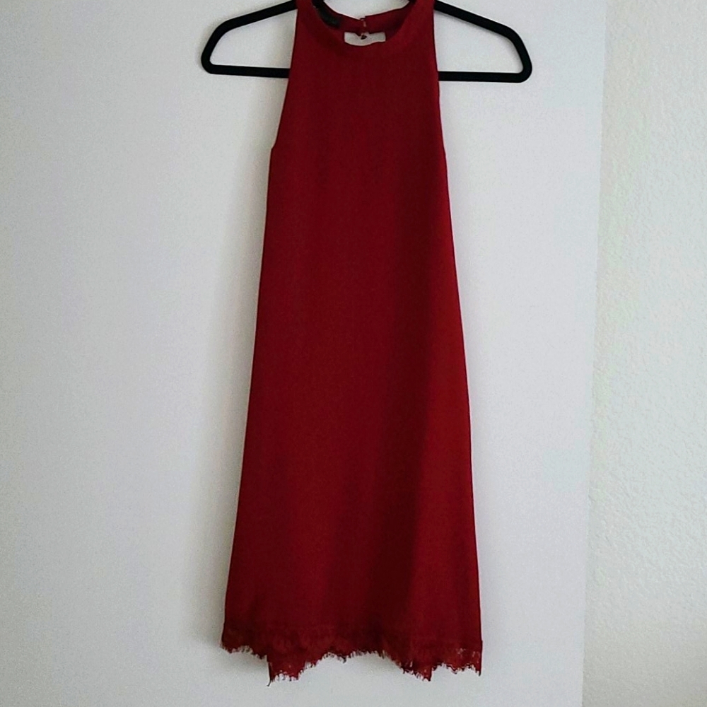 Halter | High Neck Maroon Dress